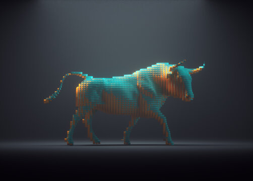 Stylized bull. Creative and complex concept.