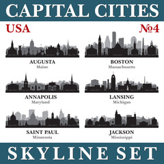 Capital cities skyline set. USA. Part 4