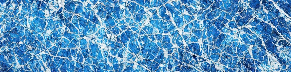 Panoramic image of blue marbled granite made to look like photorealism by generative AI