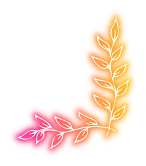 Set of wreath design neon