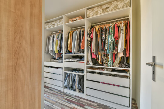 Interior of a dressing room of a modern house