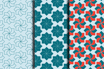  seamless pattern of shapes vector ornamental seamless patterns. Collection of geometric patterns in the oriental style.	
 