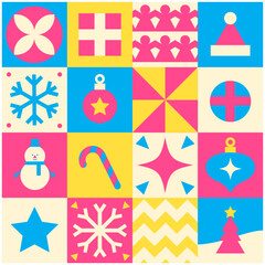Christmas Icons Set, Chrismas Pattern