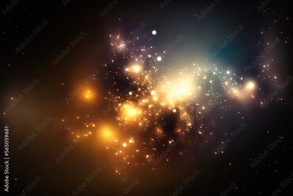 Poster abstract space backdrop with twinkling stars generative ai