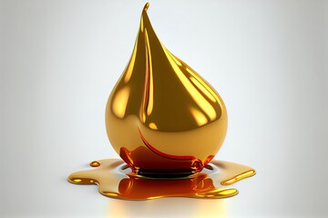 Cosmetic oil or Cosmetic Essence Liquid drop on a white background. 3d rendering. Generative AI