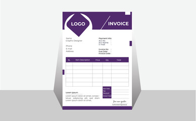 Colorful and clean Professional Vector Business Invoice Template Design
