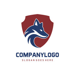 fox head with shield design vector