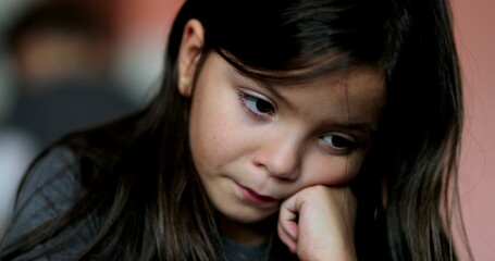 Troubled child sad kid depressed little girl