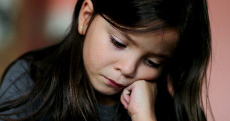 Troubled child sad kid depressed little girl