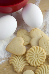 Macro Image of Shortbread Biscuit and Eggs