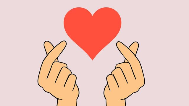 Korean heart beat  hand animation for Valentine’s Day 