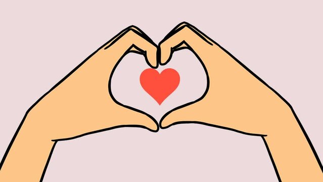 Korean heart beat  hand animation for Valentine’s Day 