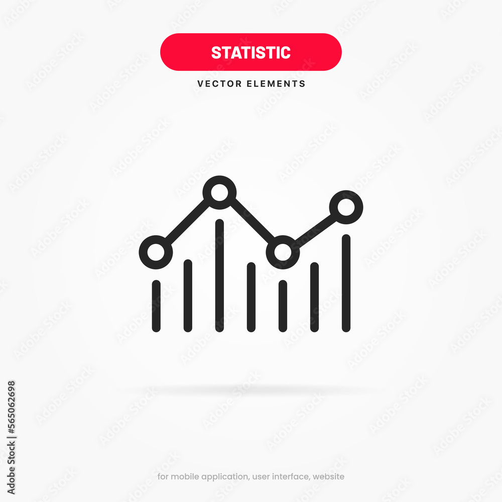Poster statistic icon. 3d financial analysis stats icon. growing graph. business chart symbol. growths char