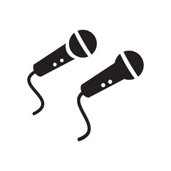 Microphone set icon vector illustration sign