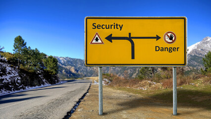 Street Sign to Security versus Danger