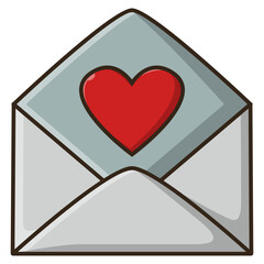 envelope with heart icon illustration