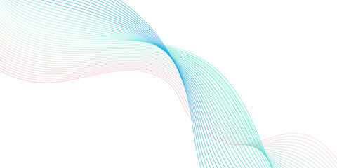 Abstract wavy blue lines on a white background. wavy blend line art. Vector illustration. Colorful blue and orange shiny smooth blend line, wave with lines created using blend tool.