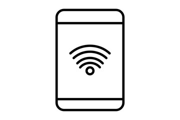 Free wifi icon illustration. Line icon style. Simple vector design editable