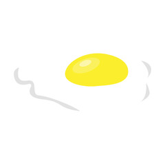 Fried egg icon in isometric 3d style on a white background