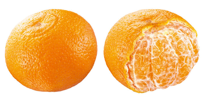 Tangerina inteira e tangerina descascada - mexerica 