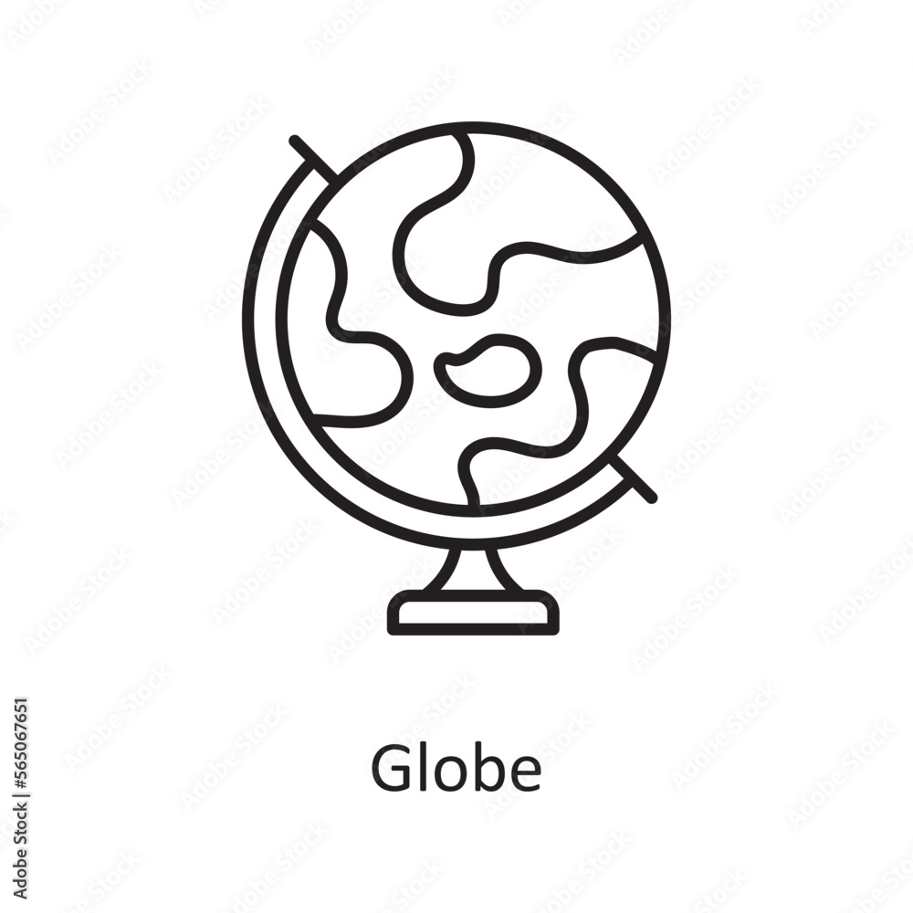 Poster globe vector outline icon design illustration. space symbol on white background eps 10 file
