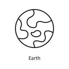 Obraz premium Earth Vector Outline Icon Design illustration. Space Symbol on White background EPS 10 File