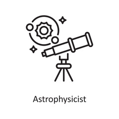 Astrophysicist Vector Outline Icon Design illustration. Space Symbol on White background EPS 10 File