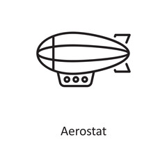 Fototapeta na wymiar Aerostat Vector Outline Icon Design illustration. Space Symbol on White background EPS 10 File