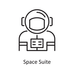 Space Suite Vector Outline Icon Design illustration. Space Symbol on White background EPS 10 File