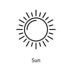 Sun Vector Outline Icon Design illustration. Space Symbol on White background EPS 10 File