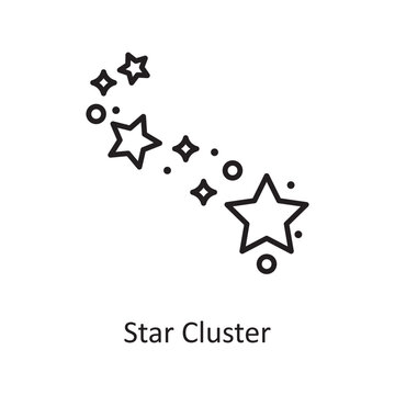 Star Cluster Vector Outline Icon Design illustration. Space Symbol on White background EPS 10 File