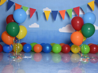 Fondo digital cumpleaños y globos