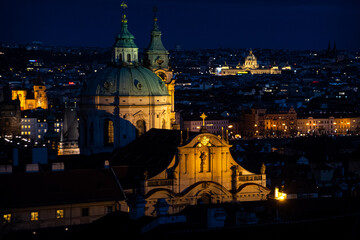 Prague architecture at night