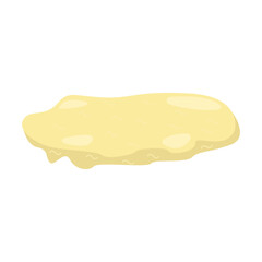 Puddle of condensed milk icon in cartoon style on a white background