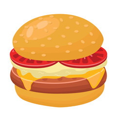Hamburger icon. Cartoon of hamburger vector icon for web design isolated on white background