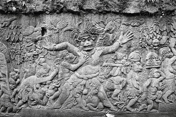 stone carving on the wall