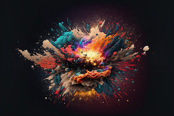 abstract explosion of colors and creativity