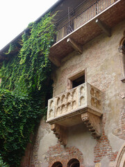View of the Juliet's balcony. Close-up. Verona. Italy.