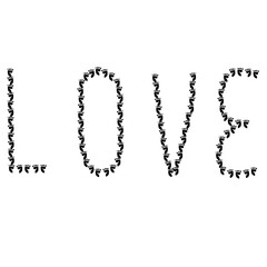 Simple design Lettering love