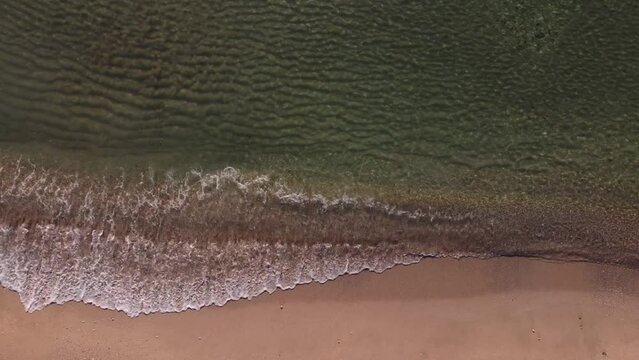 Aerial footage of Romanian travel destination at the Black Sea shore, town Eforie