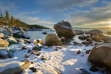 Landscape, Nature, Outdoors, Adventure View of an Alpine Lake in California United States Tahoe