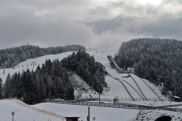 Die Sprungschanze in Seefeld in Tirol 