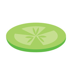 Sliced lime icon in isometric 3d style on a white background