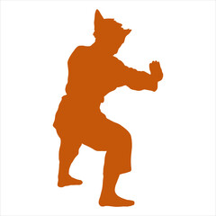 silat silhouette log vector