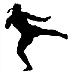 muayhtai silhouette logo illustration