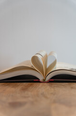 book made with heart shaped leaves