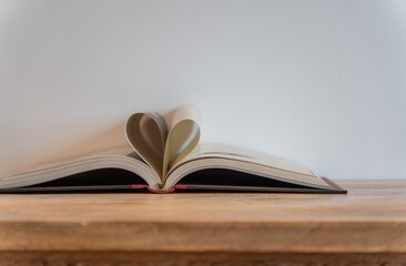 book made with heart shaped leaves