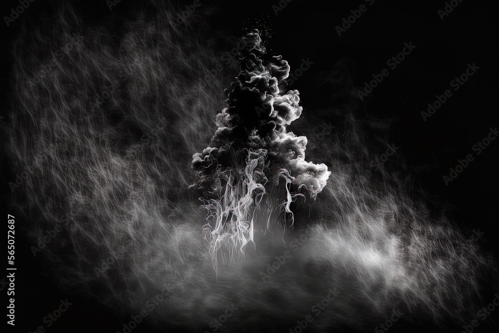 Poster With a dark backdrop and a fog effect. Generative AI