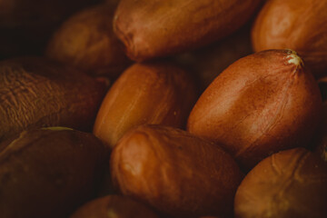 close-up of a roasted peanuts 