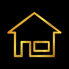 gold house vector logo template